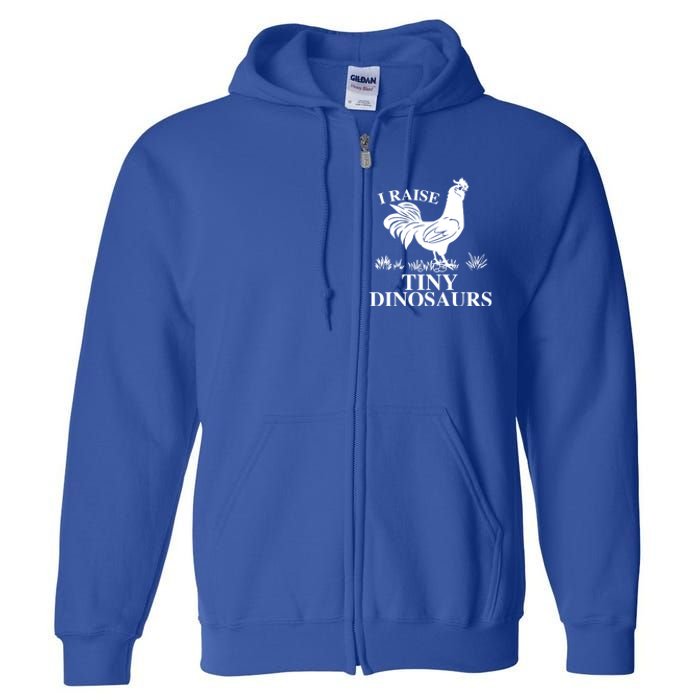 I Raise Tiny Dinosaurs Vintage Retro 70s Chicken Silhouette Gift Full Zip Hoodie