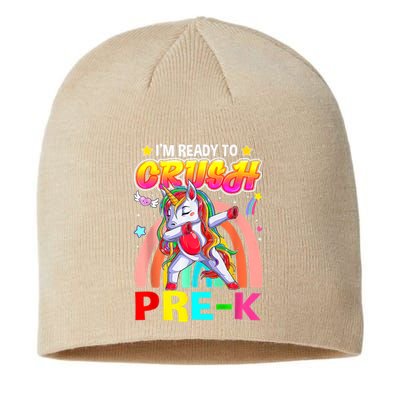 Im Ready To Crush Pre K Dab Unicorn Back To School Sustainable Beanie