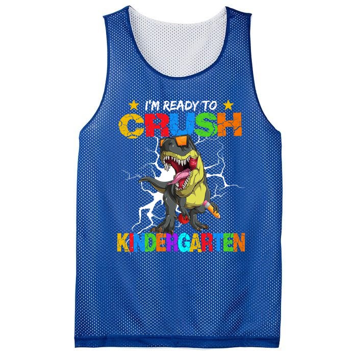 I'm Ready To Crush Kindergarten Dinosaur Back To School Gift Mesh Reversible Basketball Jersey Tank