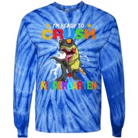 I'm Ready To Crush Kindergarten Dinosaur Back To School Gift Tie-Dye Long Sleeve Shirt