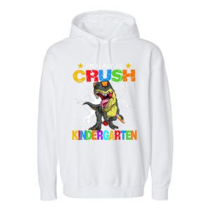 I'm Ready To Crush Kindergarten Dinosaur Back To School Gift Garment-Dyed Fleece Hoodie