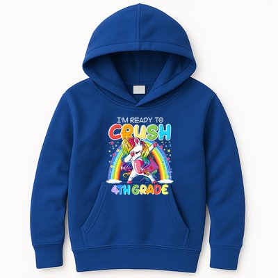 Im Ready To Crush 4Th Grade Unicorn Back To School Gift Funny Gift Kids Hoodie
