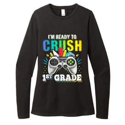 Im Ready To Crush 1st Grade Back To School Video Game Boy Womens CVC Long Sleeve Shirt