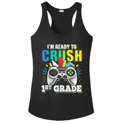 Im Ready To Crush 1st Grade Back To School Video Game Boy Ladies PosiCharge Competitor Racerback Tank