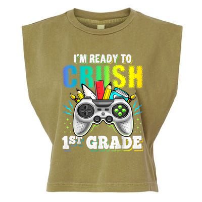 Im Ready To Crush 1st Grade Back To School Video Game Boy Garment-Dyed Women's Muscle Tee