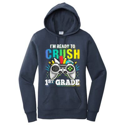 Im Ready To Crush 1st Grade Back To School Video Game Boy Women's Pullover Hoodie