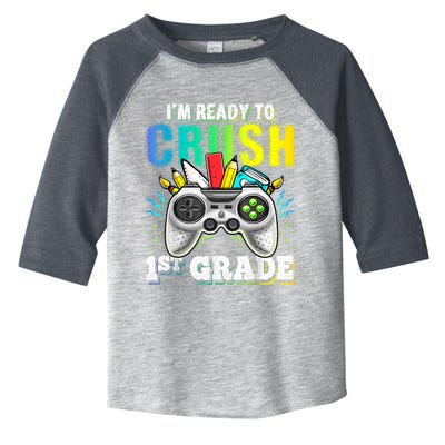 Im Ready To Crush 1st Grade Back To School Video Game Boy Toddler Fine Jersey T-Shirt