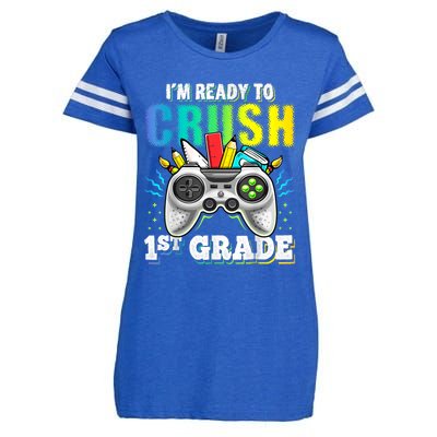 Im Ready To Crush 1st Grade Back To School Video Game Boy Enza Ladies Jersey Football T-Shirt