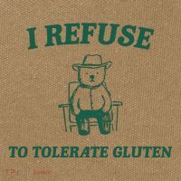 I Refuse To Tolerate Gluten Funny Cartoon Bear Meme Cotton Canvas Backpack