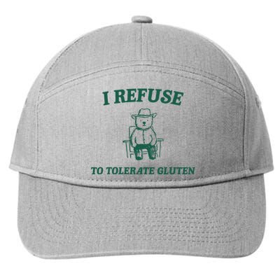 I Refuse To Tolerate Gluten Funny Cartoon Bear Meme 7-Panel Snapback Hat