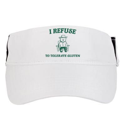 I Refuse To Tolerate Gluten Funny Cartoon Bear Meme Adult Drive Performance Visor