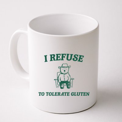 I Refuse To Tolerate Gluten Funny Cartoon Bear Meme Mug