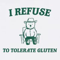 I Refuse To Tolerate Gluten Funny Cartoon Bear Meme 15oz Campfire Ceramic Mug