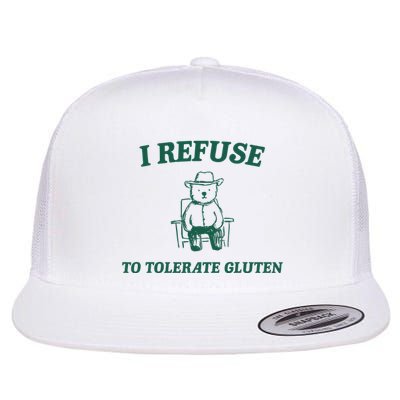 I Refuse To Tolerate Gluten Funny Cartoon Bear Meme Flatbill Hat