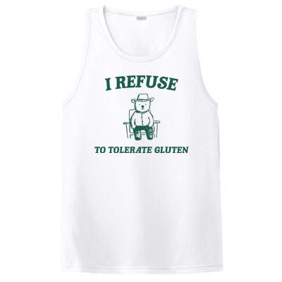 I Refuse To Tolerate Gluten Funny Cartoon Bear Meme PosiCharge Competitor Tank