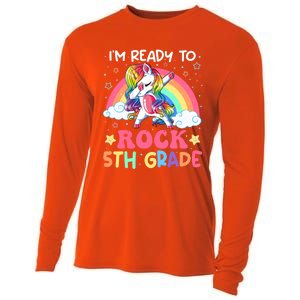 Im Ready To Rock 5Th Grade Unicorn 100 Days Of Fifth Grade Great Gift Cooling Performance Long Sleeve Crew