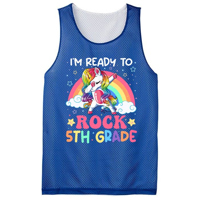 Im Ready To Rock 5Th Grade Unicorn 100 Days Of Fifth Grade Great Gift Mesh Reversible Basketball Jersey Tank