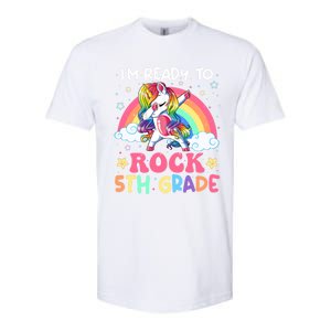 Im Ready To Rock 5Th Grade Unicorn 100 Days Of Fifth Grade Great Gift Softstyle CVC T-Shirt