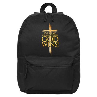 IVe Read The Final Chapter God Wins Christian Faith Cross 16 in Basic Backpack