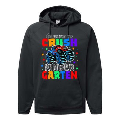 I'm Ready to Crush Kindergarten Monster Truck Performance Fleece Hoodie