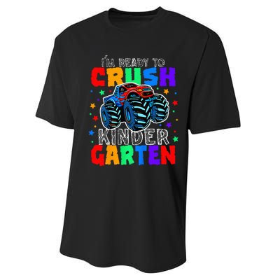 I'm Ready to Crush Kindergarten Monster Truck Performance Sprint T-Shirt