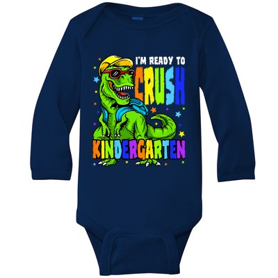 I'm Ready to Crush Kindergarten Dinosaur 1st Day of School Baby Long Sleeve Bodysuit