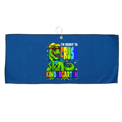 I'm Ready to Crush Kindergarten Dinosaur 1st Day of School Large Microfiber Waffle Golf Towel