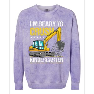 I'm Ready To Crush Kindergarten Construction Vehicle Colorblast Crewneck Sweatshirt