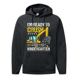 I'm Ready To Crush Kindergarten Construction Vehicle Performance Fleece Hoodie