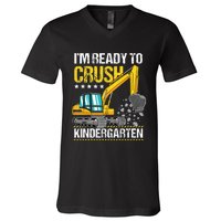 I'm Ready To Crush Kindergarten Construction Vehicle V-Neck T-Shirt