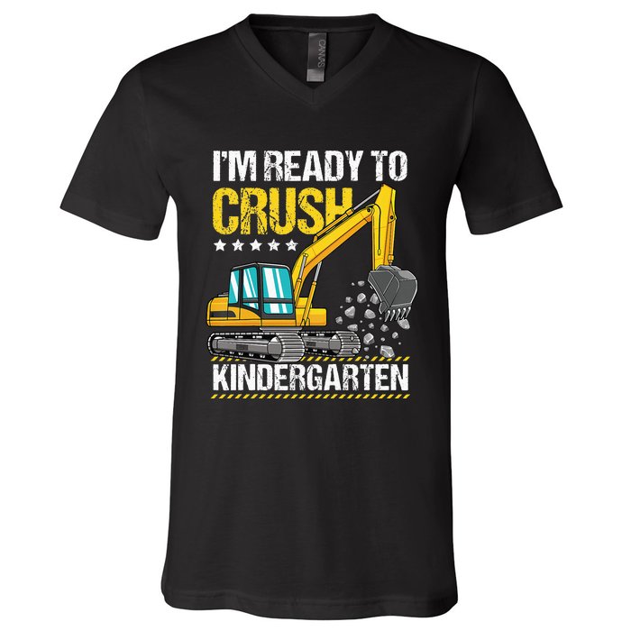 I'm Ready To Crush Kindergarten Construction Vehicle V-Neck T-Shirt