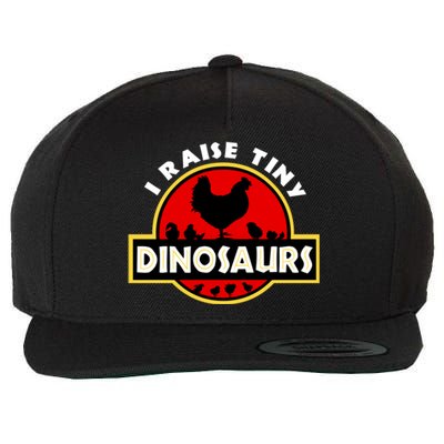 I Raise Tiny Dinosaurs Chicken Lover Gift Wool Snapback Cap