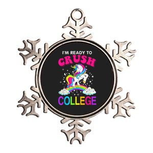 Im Ready To Crush College Unicorn Back To School Metallic Star Ornament