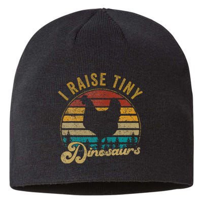 I Raise Tiny Dinosaurs Vintage 70s Chicken Sustainable Beanie