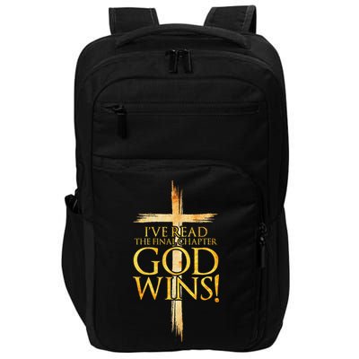IVe Read The Final Chapter God Wins Christian Faith Cross Impact Tech Backpack