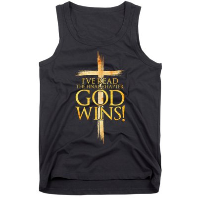 IVe Read The Final Chapter God Wins Christian Faith Cross Tank Top