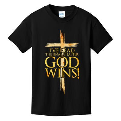 IVe Read The Final Chapter God Wins Christian Faith Cross Kids T-Shirt