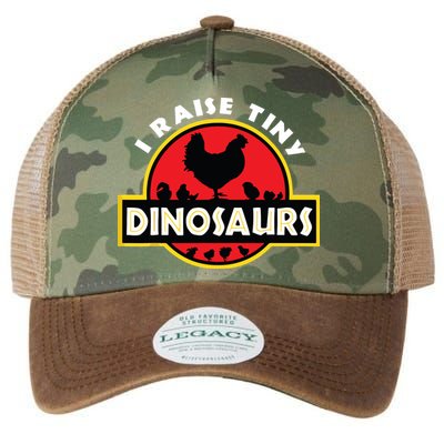 I Raise Tiny Dinosaurs Chicken Lover Legacy Tie Dye Trucker Hat