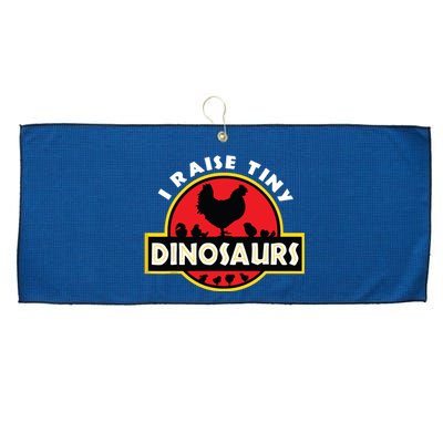 I Raise Tiny Dinosaurs Chicken Lover Large Microfiber Waffle Golf Towel