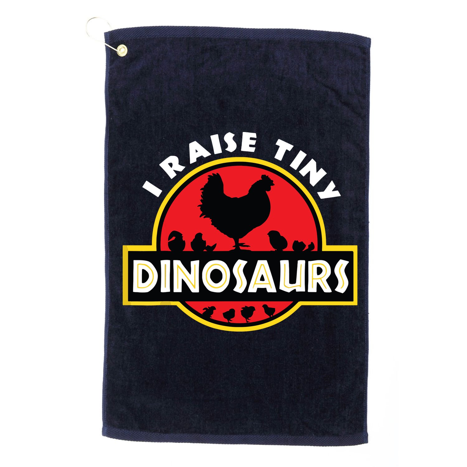 I Raise Tiny Dinosaurs Chicken Lover Golf Towel