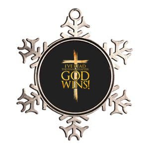 IVe Read The Final Chapter God Wins Christian Faith Cross Metallic Star Ornament