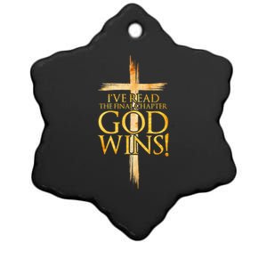 IVe Read The Final Chapter God Wins Christian Faith Cross Ceramic Star Ornament