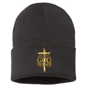 IVe Read The Final Chapter God Wins Christian Faith Cross Sustainable Knit Beanie