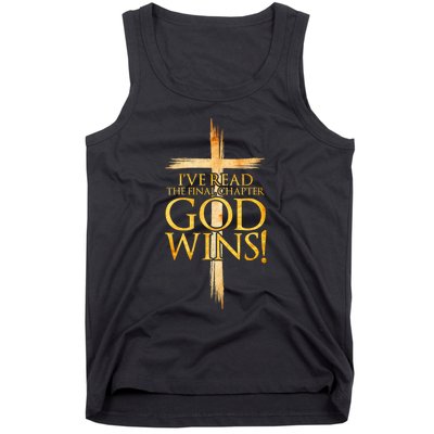 IVe Read The Final Chapter God Wins Christian Faith Cross Tank Top