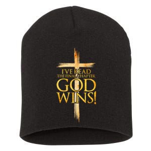 IVe Read The Final Chapter God Wins Christian Faith Cross Short Acrylic Beanie