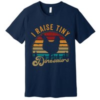 I Raise Tiny Dinosaurs Vintage Retro 70S Chicken Silhouette Premium T-Shirt