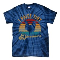 I Raise Tiny Dinosaurs Vintage Retro 70S Chicken Silhouette Tie-Dye T-Shirt