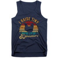 I Raise Tiny Dinosaurs Vintage Retro 70S Chicken Silhouette Tank Top