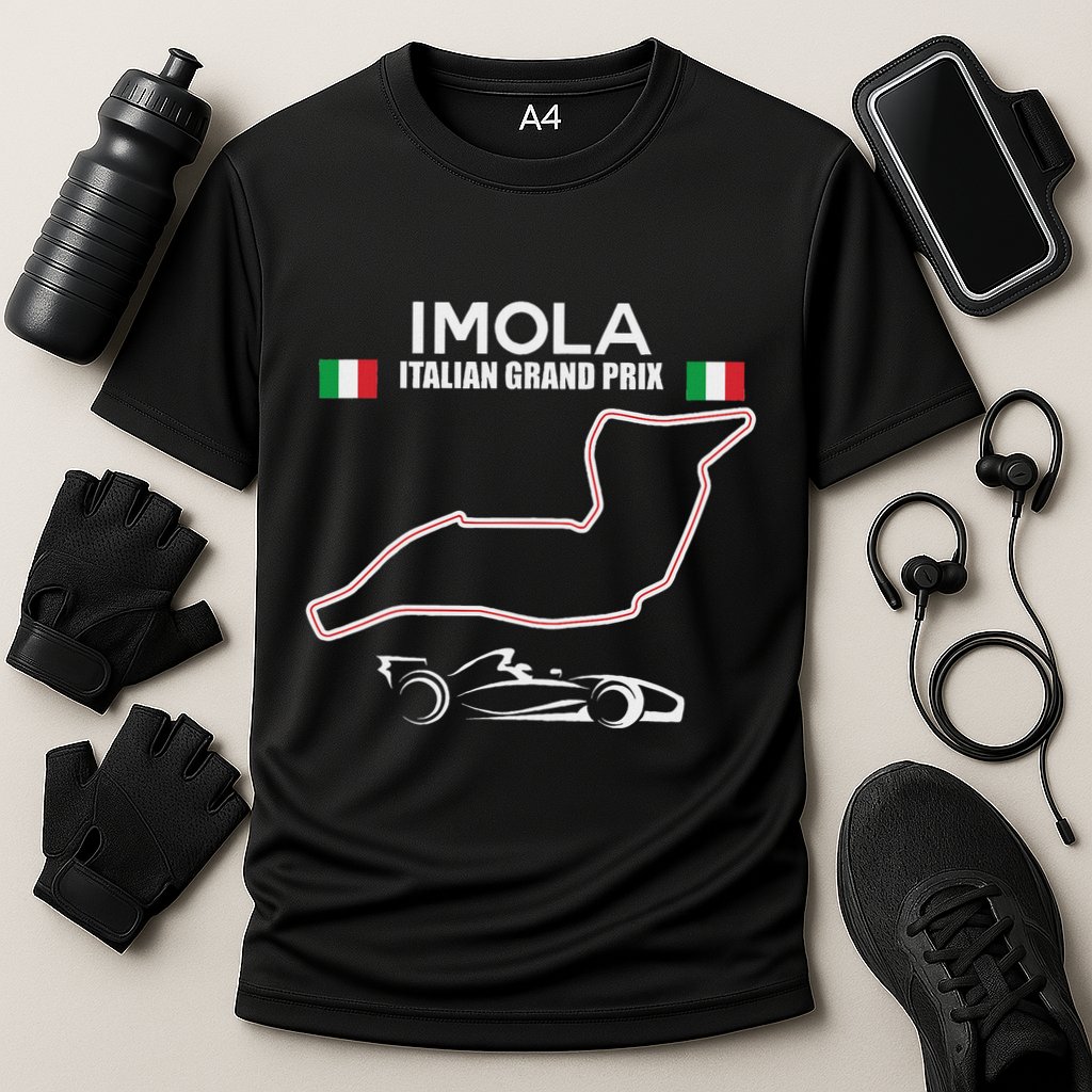 Imola Race Track Formula Racing Car Italian Cooling Performance Crew T-Shirt