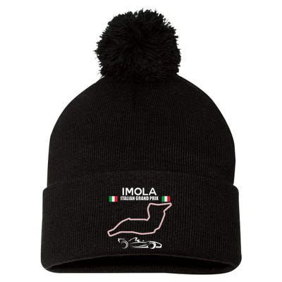 Imola Race Track Formula Racing Car Italian Pom Pom 12in Knit Beanie
